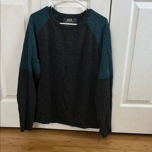 Standard Issue Men's Dark Gray and Teal Crewneck Sweater